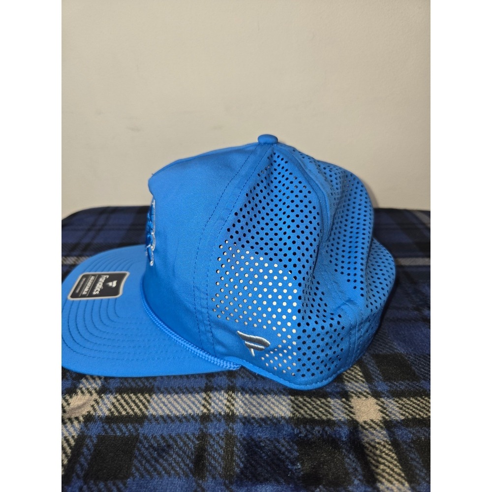 Detroit Lions Fanatics Cryptic Blue Trucker Adjustable Hat - Picture 2 of 5